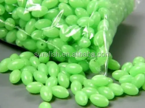 Perline Esca Da Pesca Luminose - 100 Pezzi Galleggianti, Per Pesca Notturna, Colore Giallo - Foto 3