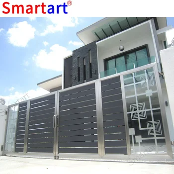 Simple US stainless steel automatic gate, View Modern steel gate design