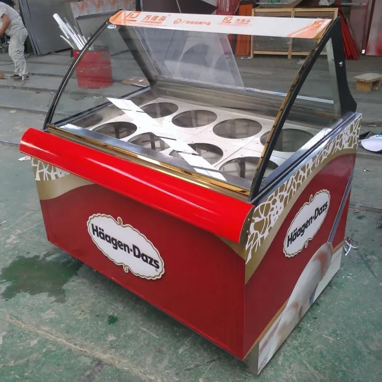 Коммерческий холодильник Haagen Dazs Морозильный шкаф для мороженого с дисплеем