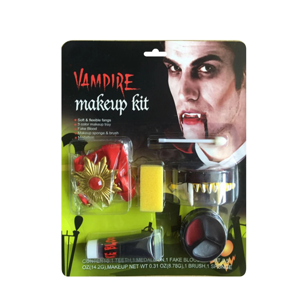 Kit de maquiagem para rosto de halloween, kit de pintura do diabo, bruxa,  zumbis, palhaço, image size:1000x1000