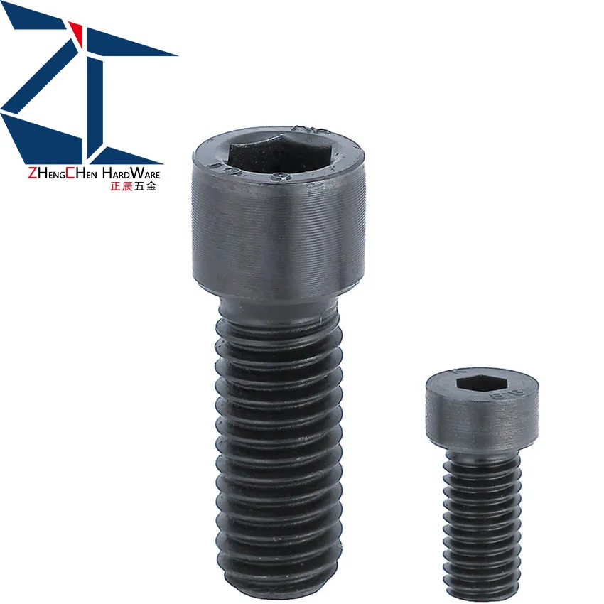 product professional custom black zinc plated blun zinc plated black chrome plating din 912 hexagon socket low head allen cap screw-64