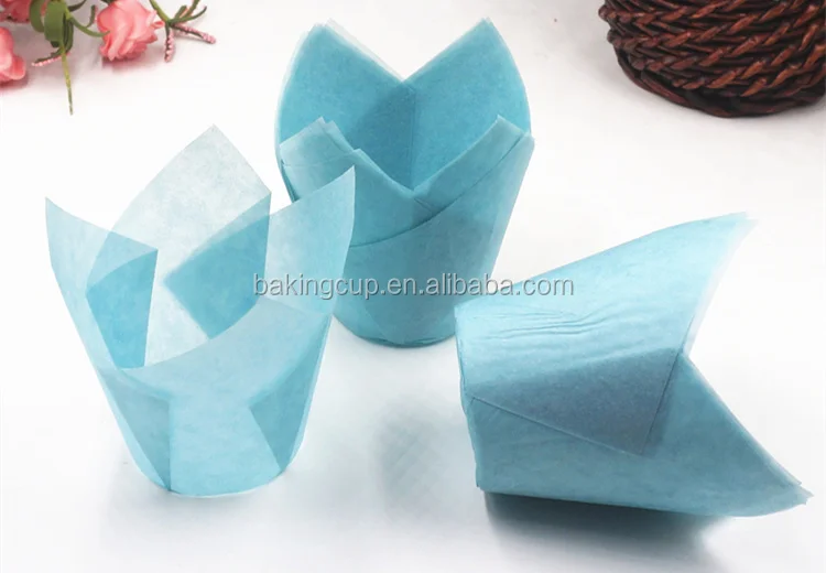 200 PCS Tulip Baking Cups With High Quality Greaseproof Paper Tulip Muffin Cup Cupcake Liners Muffin Wrappers Muffin Liners