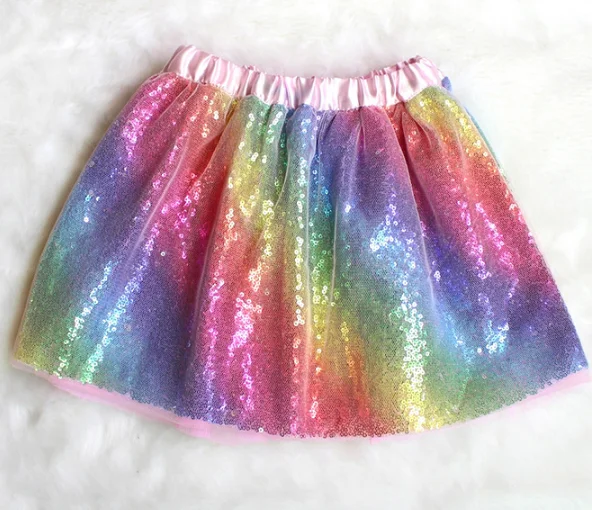 Rainbow sequin skirt girl Clearance