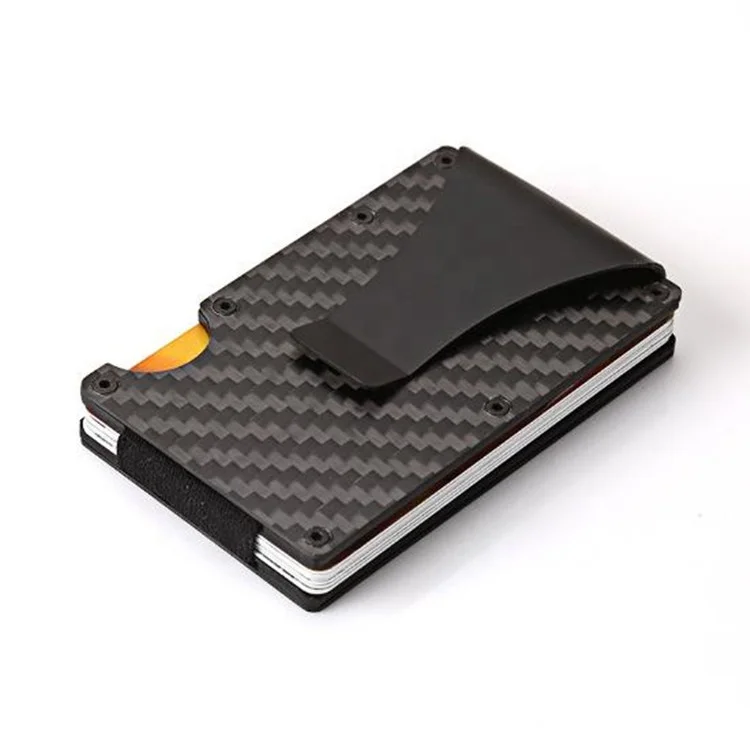 2020 Newest design Carbon Fiber RFID blocking Minimalist Slim Aluminum Wallets for Men