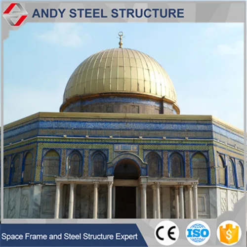 Design Steel Structure Mosque Dome Construction With Roof Material Cover