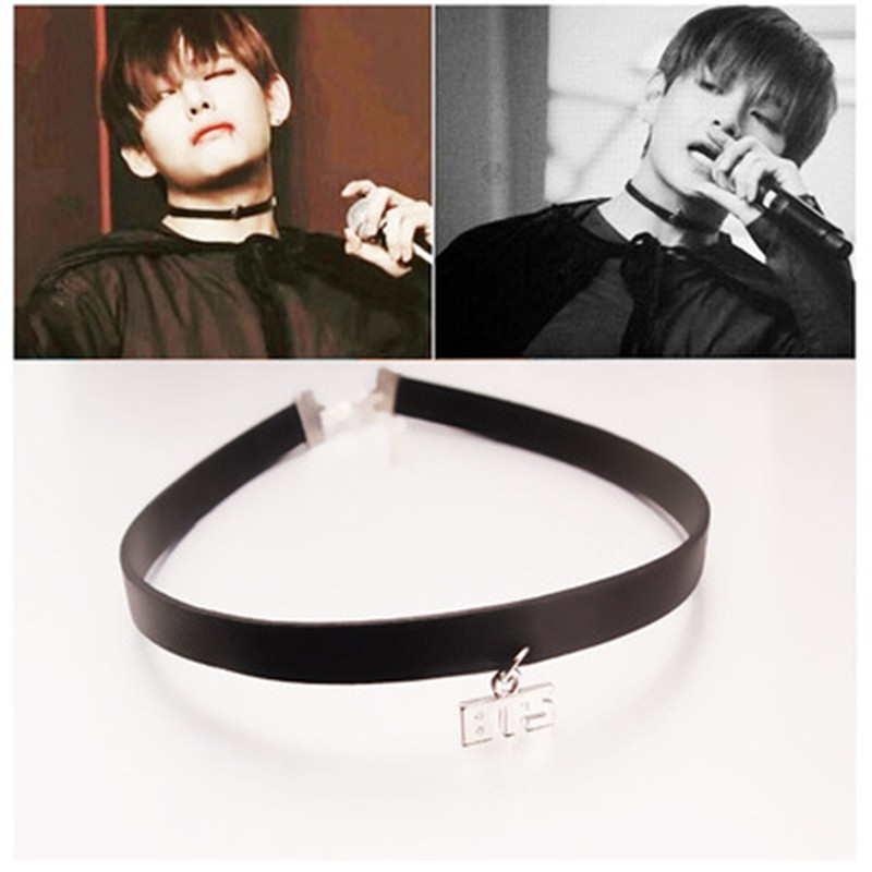 Новинка ожерелье-чокер KPOP EXO Монстр готический панк Черное Кожаное ожерелье KPOP Bangtan Boys ожерелье-чокер