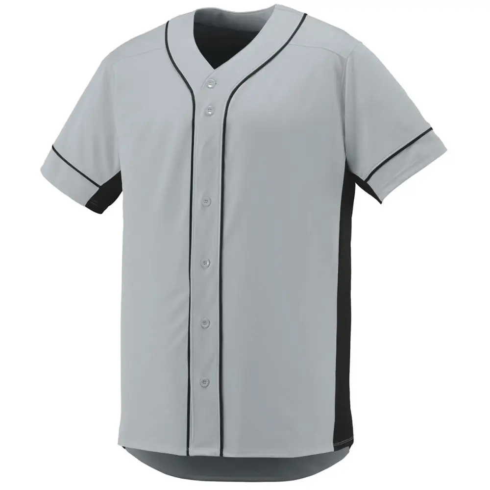 Source 2018Custom design high quality baseball uniforms striped grey  baseball jersey on m.