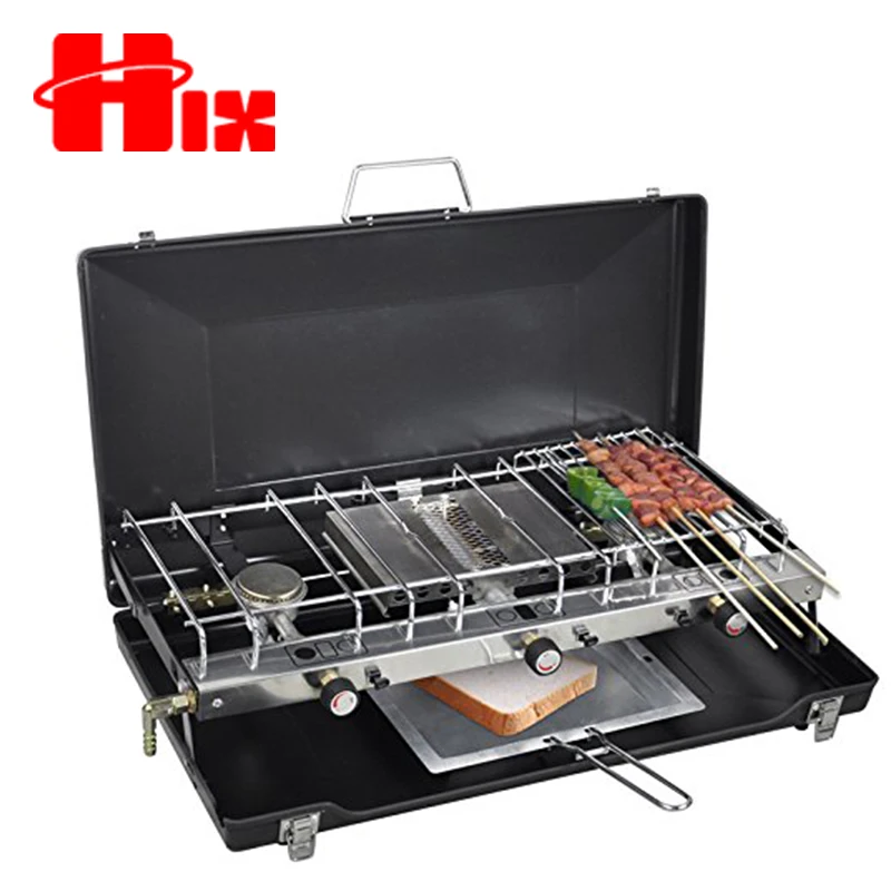 Japanese Cheap 3 burner Table Gas Stove with Glass Cover