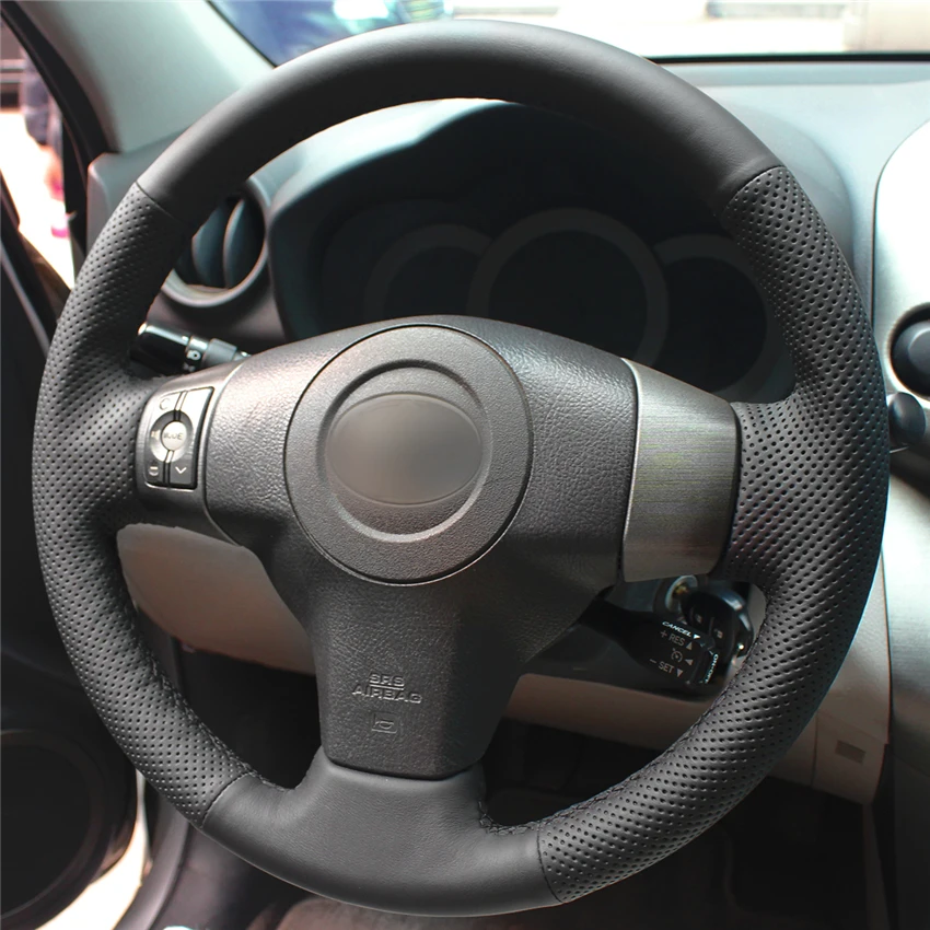MEWANT Hand Stitch Car Steering Wheel Cover for Toyota Yaris Vitz