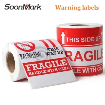 Fragile Handle With Care Glass Shipping Labels Stickers 76 X 127 Buy High Quality Label Stickers Warning Labels Fragile Labels Product On Alibaba Com