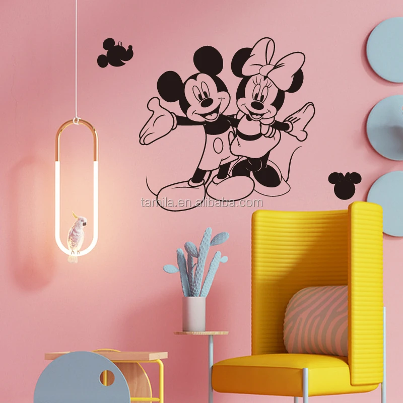 Lovely Mickey Minnie Mouse Cartoon Wall Stickers For Kids Room Decorations  Wall Art Removable Pvc Sticker Animal Home Decals - Buy Cartoon Character Wall  Stickers,Pvc Free Removable Wall Stickers,Printable Wall Decal Sticker