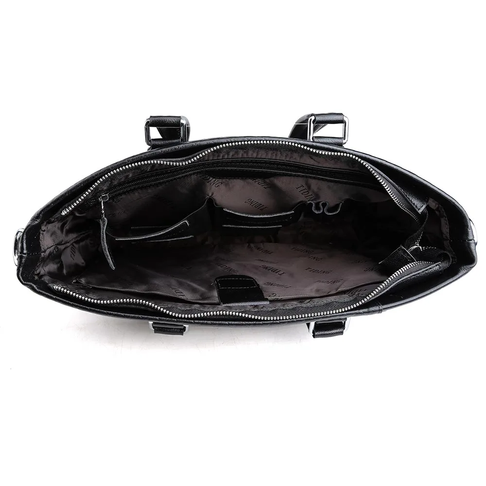 Dropshipping Leather Handbag Business Office Briefcase Genuine Leather Laptop Bag for Men