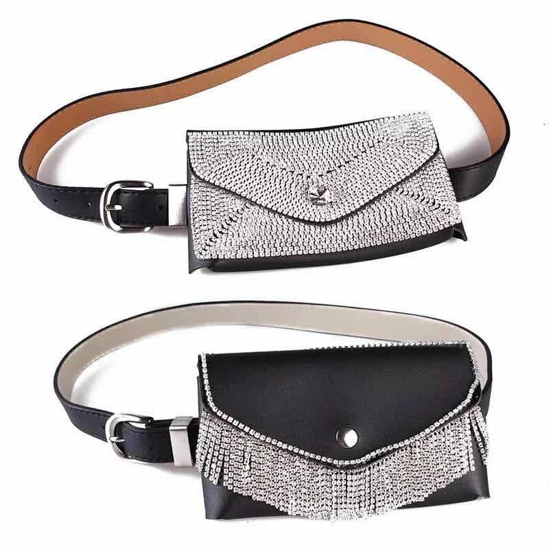 Fashion Bling Diamond Waist Bags For Women Fanny Packs Belt Bag Crossbody New