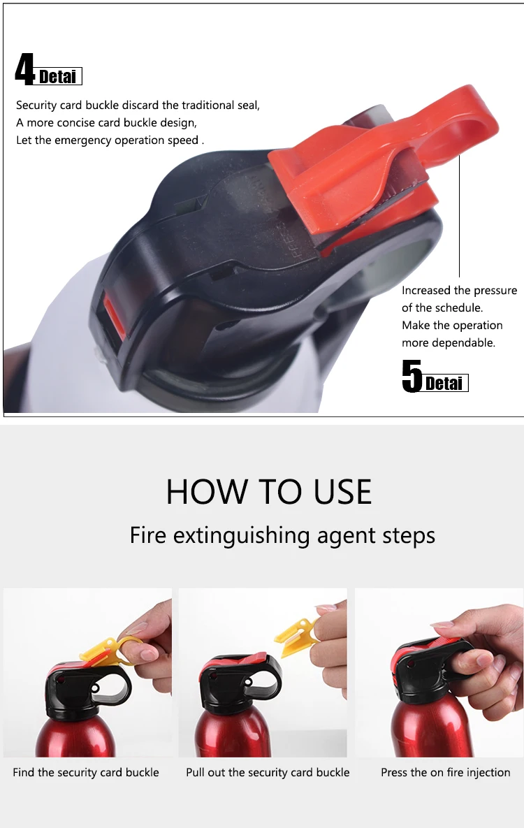 500g Aluminum Car Fire Extinguisher High Quality Portable Car Mini Fire Extinguisher