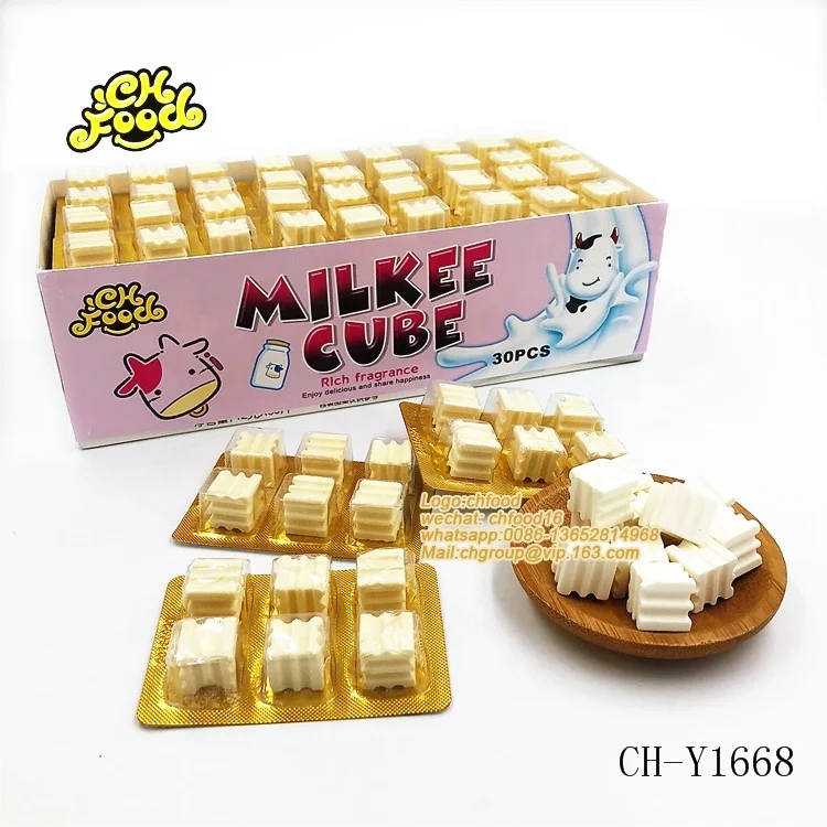 Wholesale Milk Cube Cadny Hot Sale Big Choco Cube Candy Tablet Candy Halal Hard Candy