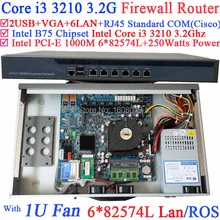 firewall and router 1U Barebone system with six intel PCI-E 1000M 82574L Gigabit LAN Intel Core i3 3210 3.2Ghz Mikrotik ROS etc