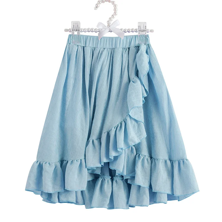 Faldas Largas Plisadas Con Para Azul Cielo,Nuevo Estilo,2019 - Buy Calidad Niñas Faldas,Ruffle Skrits Maxi,Cielo Azul Faldas on Alibaba.com