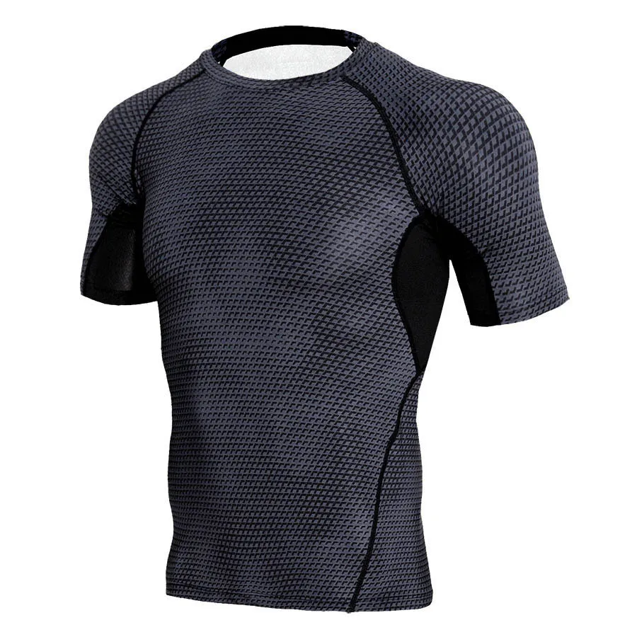 Hombre gimnasio close-fitting deporte transpirable camisetas de