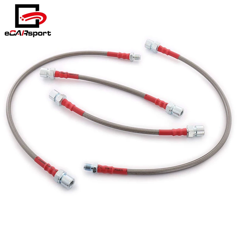 For 82-89 Porsche 944 Front Rear Stainless Steel Oil Brake Lines Cable Hoses 