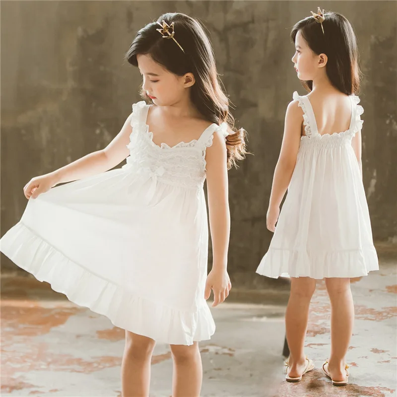 Alibaba Online Shopping High Quality Design Boutique White Young Girl Dress  for Wholesale Children Clothing Usa