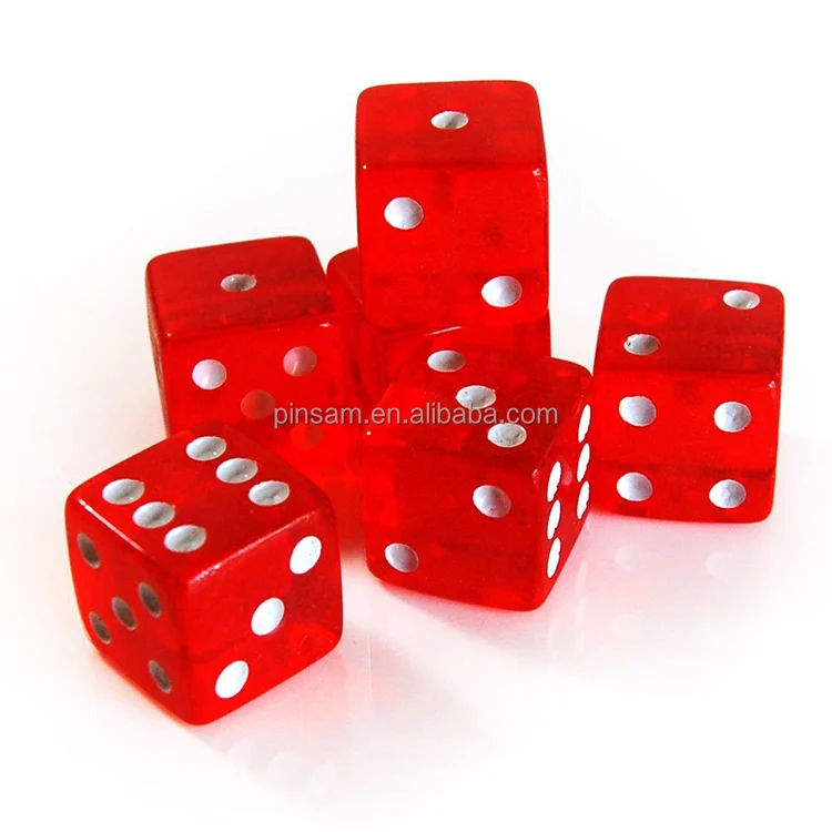 Manufacturer Polyhedral Red Color Transparent Dice for Game 14mm Plastic Dice 6 Sides