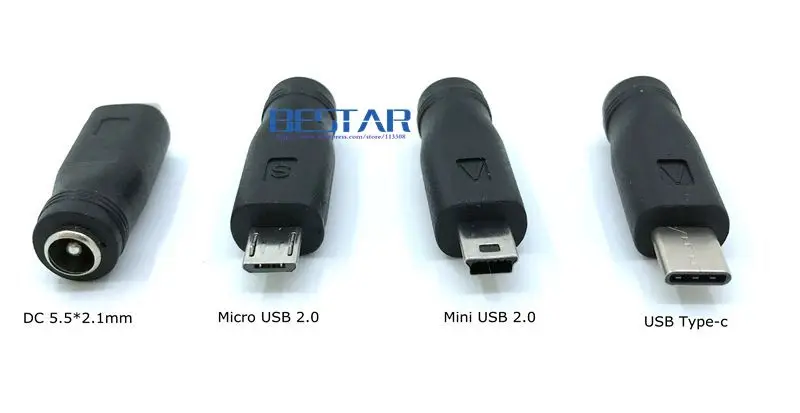 5V DC 5.5 * 2.1 mm Power Jack USB 3.1 Type C USB C Type c 5.5mm *2.1mm