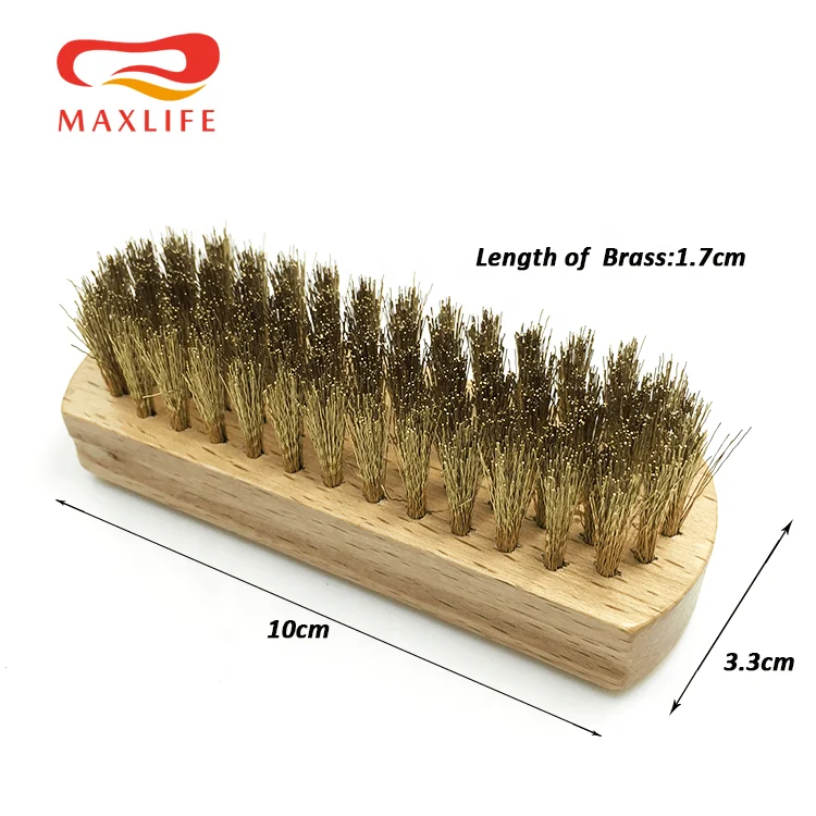Wooden Handle Suede Brush Brass Bristle 