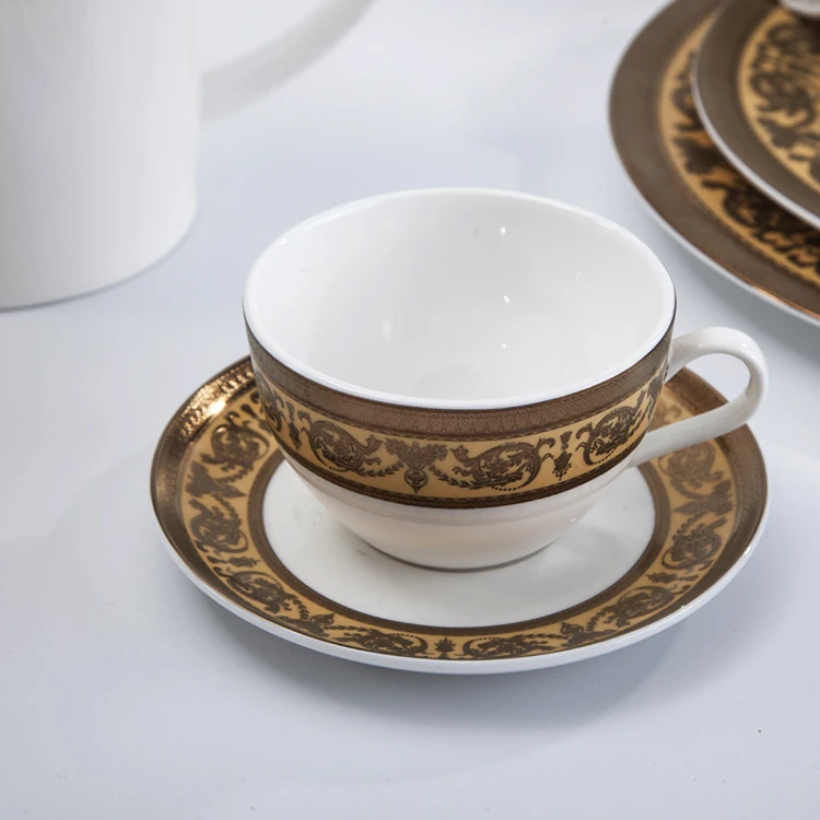 Elegant Design Decal Vintage Bone China Dinnerware
