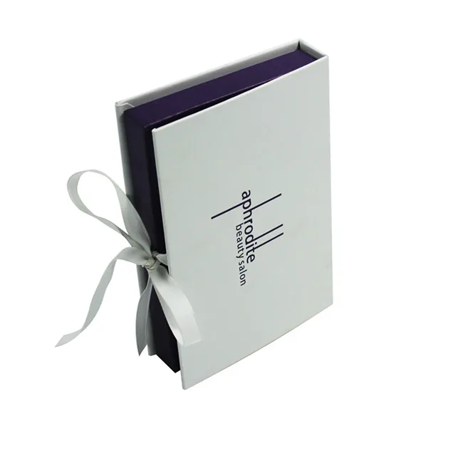 Luxury Custom Handmade Wedding Invitation Card Book Shape Small Cardboard Gift Box with Ribbon Closure Wholesale