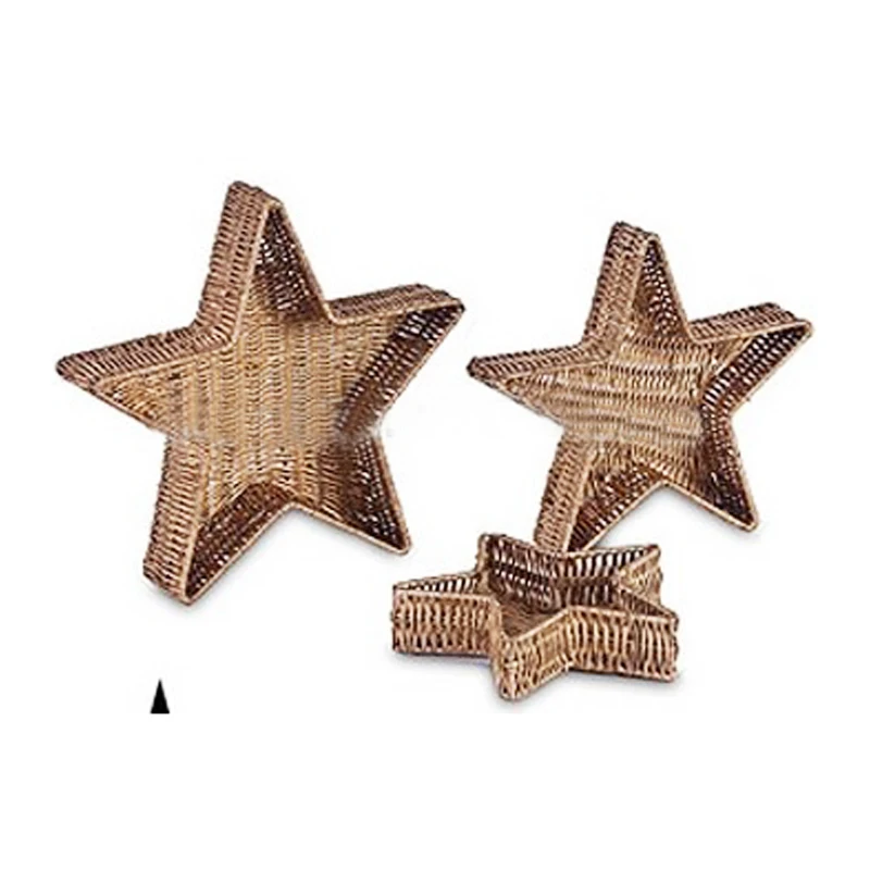 Серебряная звезда, форма маленький плетеные корзины для украшения