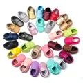 Free Shipping 29 Colors Tassel Leather Baby Shoes Bling Moccasins Baby Toddler Shoes Newborn Baby Shoes