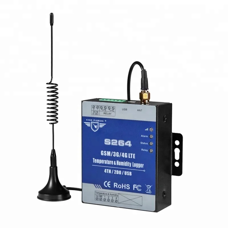 S264 GSM SMS GPRS Remote Control SMS Temperature Humidity Monitoring Data Log 