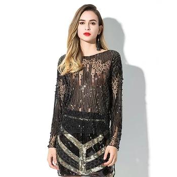 womens sequin tops evening wear