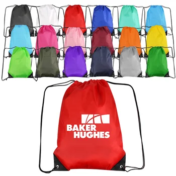 SSG Custom Logo Printed Promotional Cotton Canvas Polyester Sports Drawstring Bag
