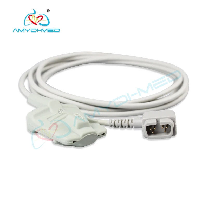 SpO2 Sensor Cable Compatible With CSI 503DX 3.0m Length with DB9-6P Plug Style for Adult Finger Clip