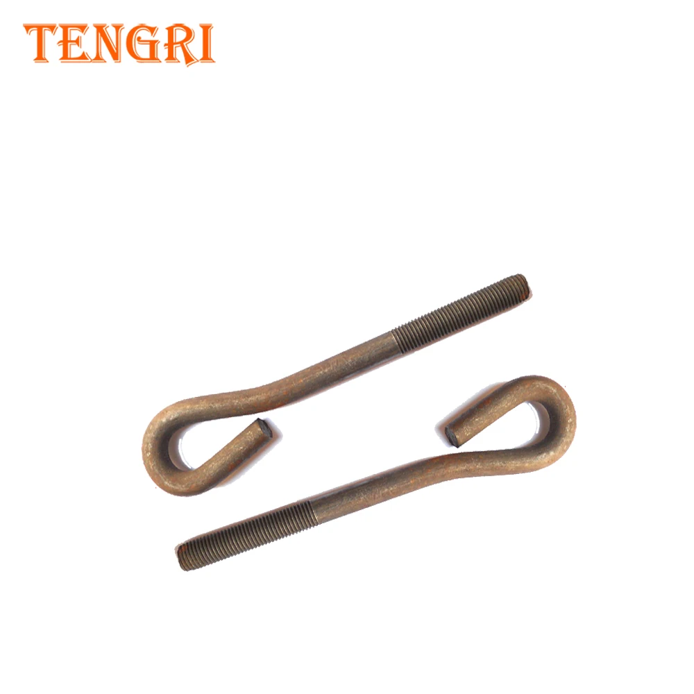 D Type Foundation Anchor Bolt M27 Zinc Plated Steel CLASS 4 From Shanghai Factory