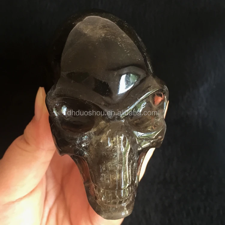 驚異の品質のクリアクォーツアメジスト彫刻された細長いマヤの