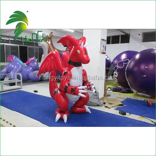 Funny PVC Inflatable Red Dragon Suit , Inflatable Guilmon Costume  for Sale