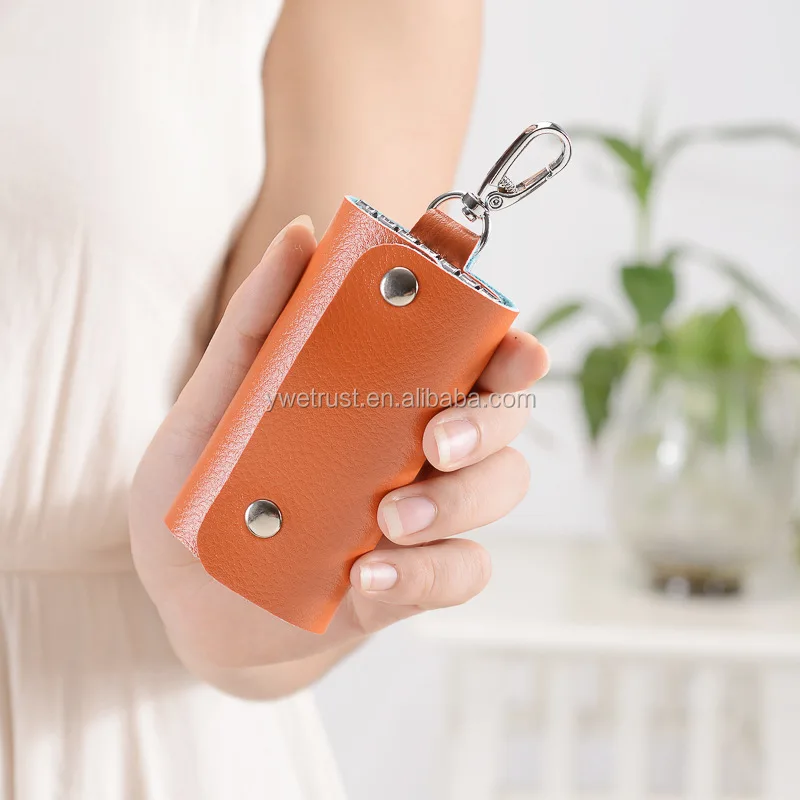 Teemzone Leather Key Case Holder Wallet Keychain Ring Soft Crazy Horse