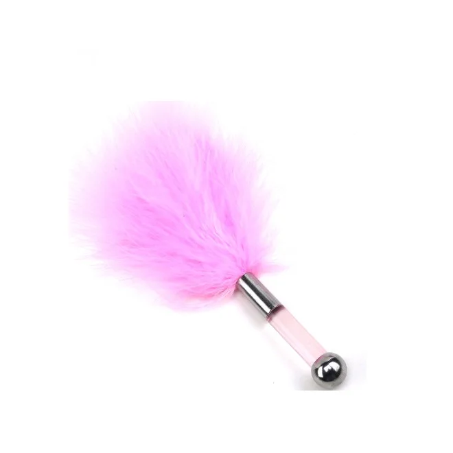 Adult Sex Toy BDSM Naughty Bondage Feather Tickler With Acrylic Handle