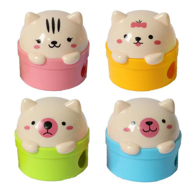 Cute Cat Plastic Pencil Sharpener For Kids Student School Office Home CYCA