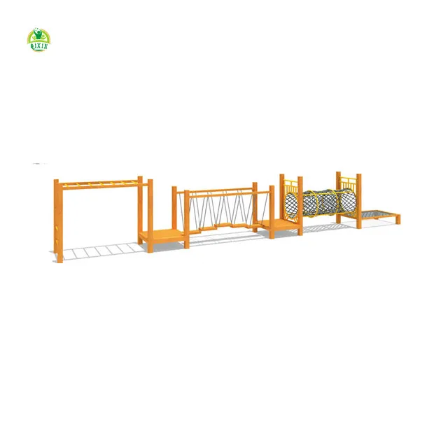 wooden outdoor jungle gym