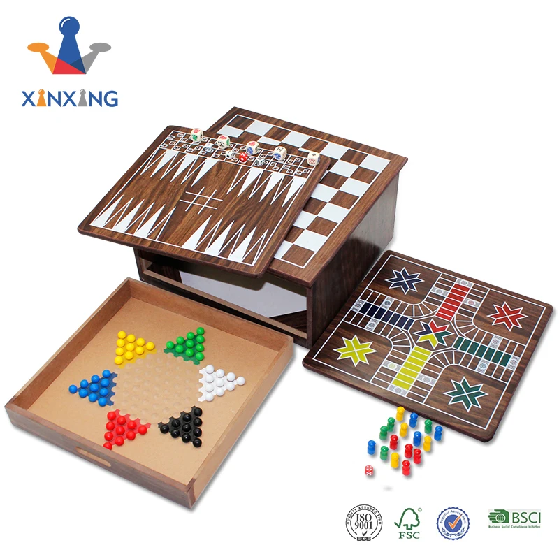 High Quality Pavilion Games Combo Game Table Set 10 in 1 Wooden Chess Game Set