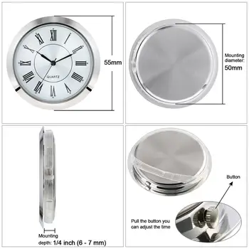 Garneck Meccanismo Orologio Da Parete Con Numeri Romani - Inserti Fai Da Te Diametro 110 Mm, Silenzioso