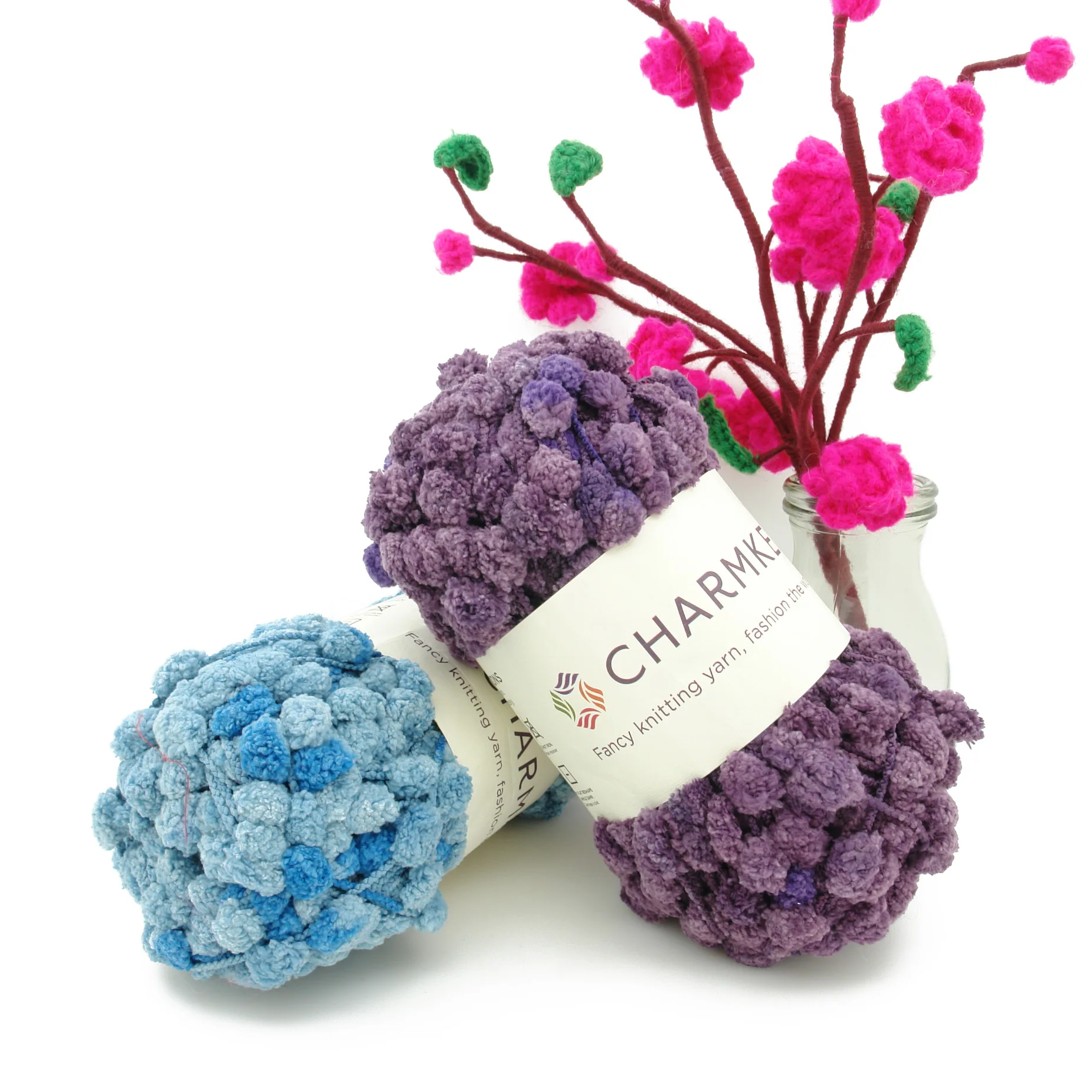 Charmkey Polyester Pompon Yarn Is a Popular Baby Yarn for Crocheting  Blanket - China Pompon Yarn and 100% Polyester Yarn price