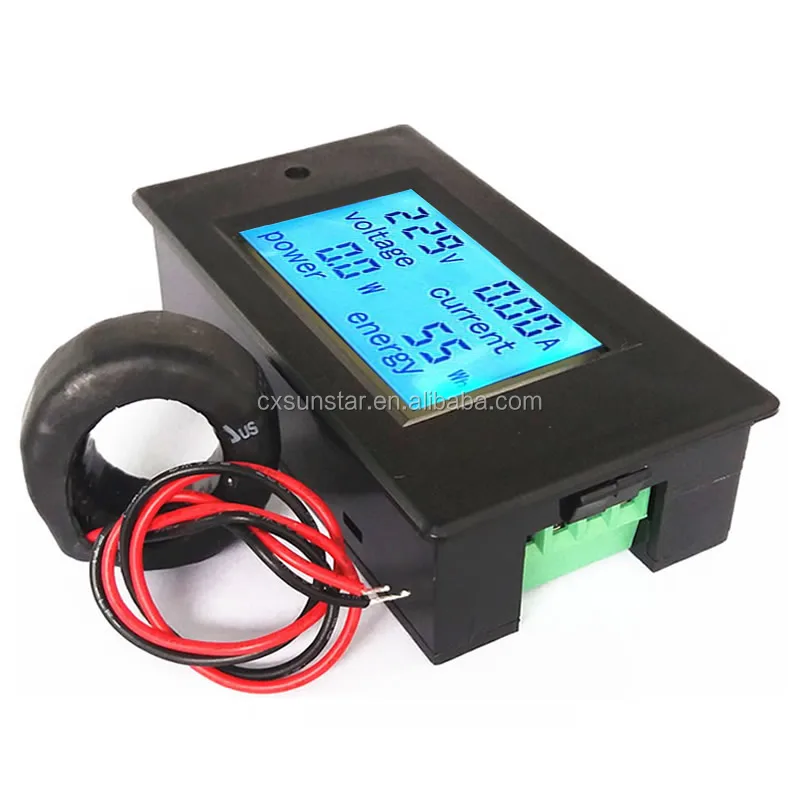 100A AC LCD Display Volt Ammeter Energy Power Voltage Meter Monitor Voltmeter US