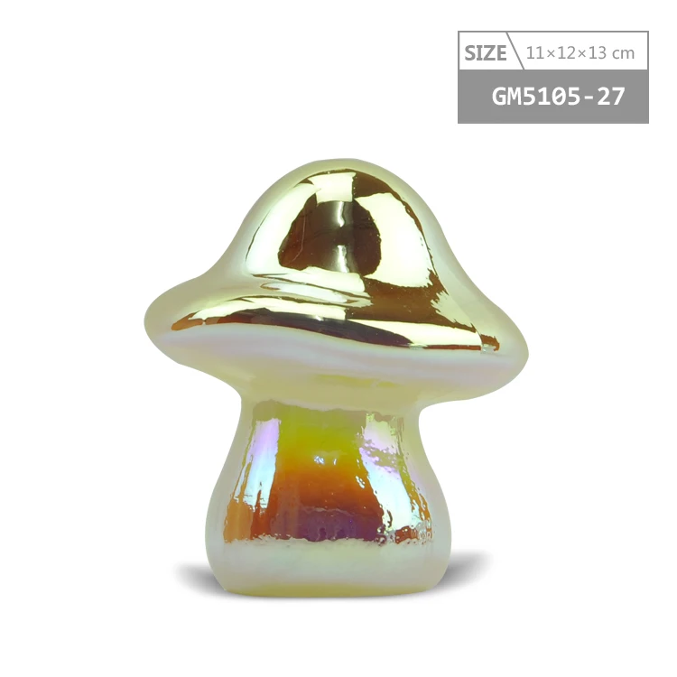 Modern Colorful Glass Bedside Nightstand Decoration Battery Operated Glass Mushroom LED Light Lamp Ornaments factory