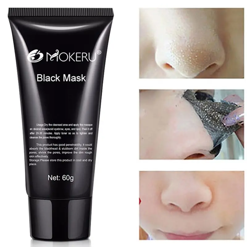 Free Sample 60g OEM Black Mask Deep Cleansing Pore Blackhead Remover Black Mask Cream