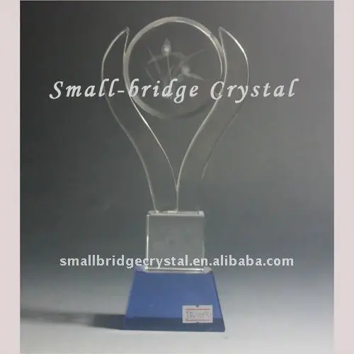 New design Crystal trophy,laser engraving logo