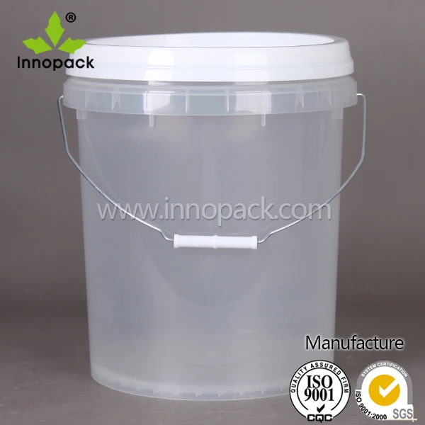 clear plastic bucket with lid